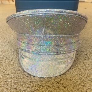 Dolls Kill Funk Plus Holographic Rave Party Captain Hat Steam Punk